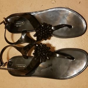 Coach black jelly Hilda sandals